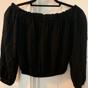 Black off the shoulder crop top